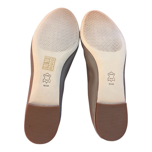 Tory Burch NIB French Gray & Gold Benton 2 Travel Ballet in leather in size 9.5 - Picture 2 of 12